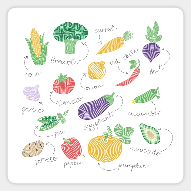 Hypnotizing vegetables Sticker by runlenarun